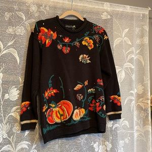 Wicked fall pumpkin knit sweater 🎃